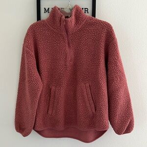 Cozy Sherpa Quarter Zip Pullover Sweater